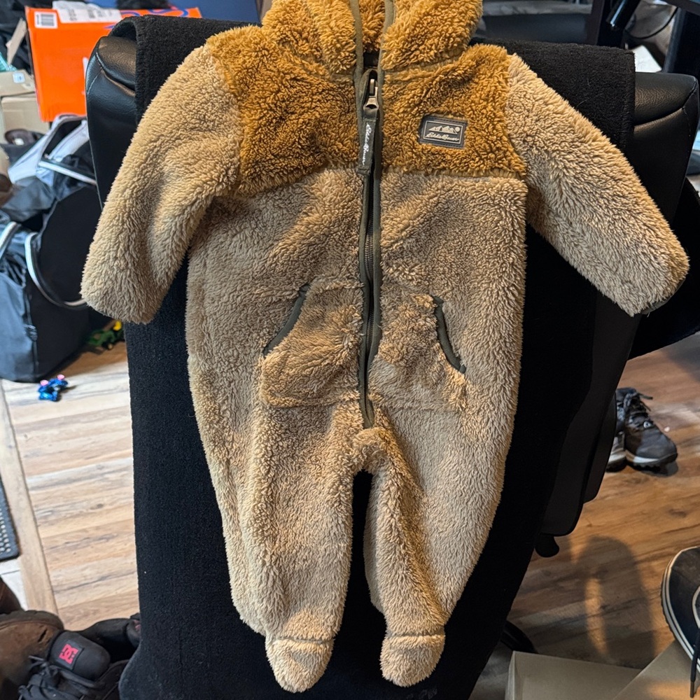 Eddie Bauer Tan Sherpa Kids Footie